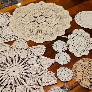 Vintage Lot of 20 Hand Crochet Doilies